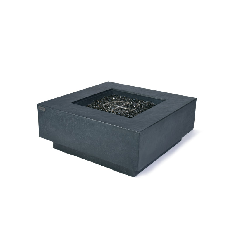 Foyer de table en béton gris foncé de 40 po Bergen de 60 000 BTU - Comprend verre à feu, couvercle et housse en PVC