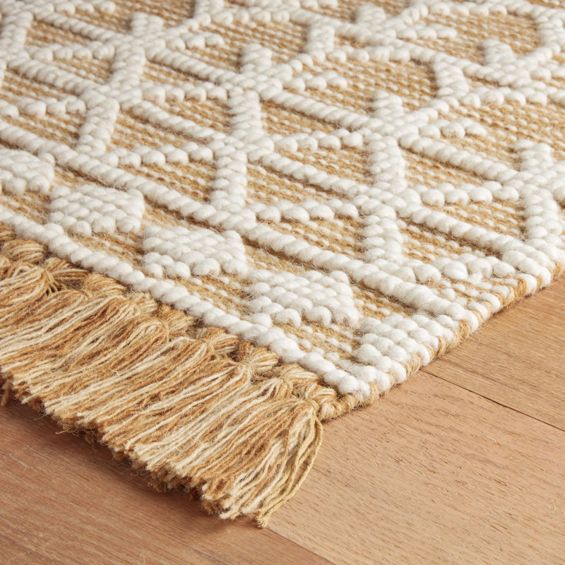 Pembrook Ochre Handwoven Wool Rug, Rectangle 3' x 5'
