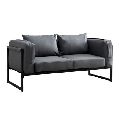 Keillan 2 Seater Faux Leather Loveseat
