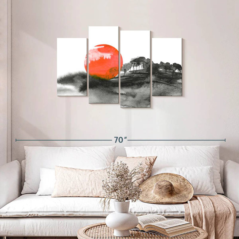 Coucher de soleil japonais Avery, H 27 po x l 43 po