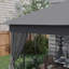 Moustiquaire en métal 10 x 11,5 pi pour jardin avec double toit et motifs d'arbres (gris)