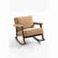 Chaise d'appoint Mid-Century moderne, chaise berçante avec structure en bois, chaises de salon rembourrées, fauteuil de lecture pour véranda de chambre à coucher-1509805105