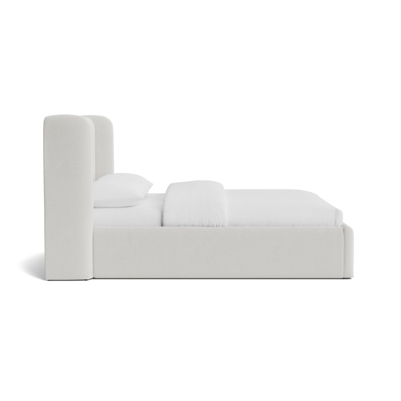 Niles 48 Floating Rail Bed, Performance Velvet - Silver, King
