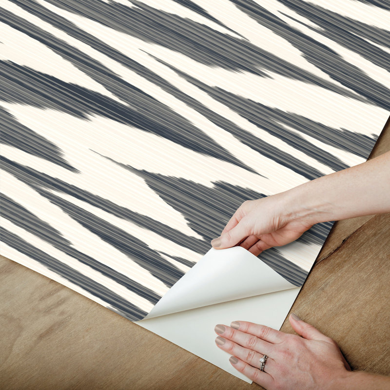 Papier peint adhésif zig zag flambé noir