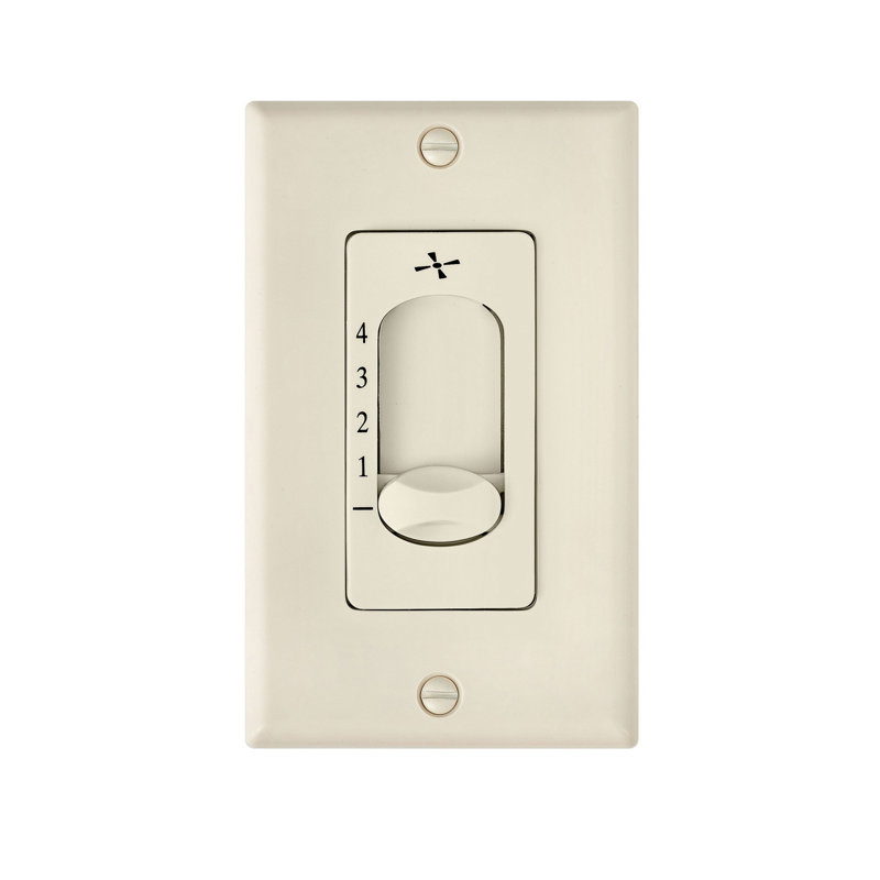 4 Speed Slide Fan Wall Control, Almond