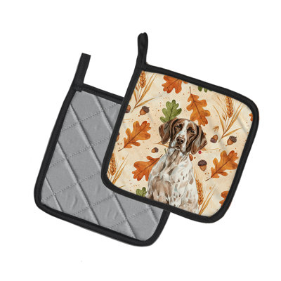 German Shorthaired Pointer Heirloom Fall Pair of Pot Holders