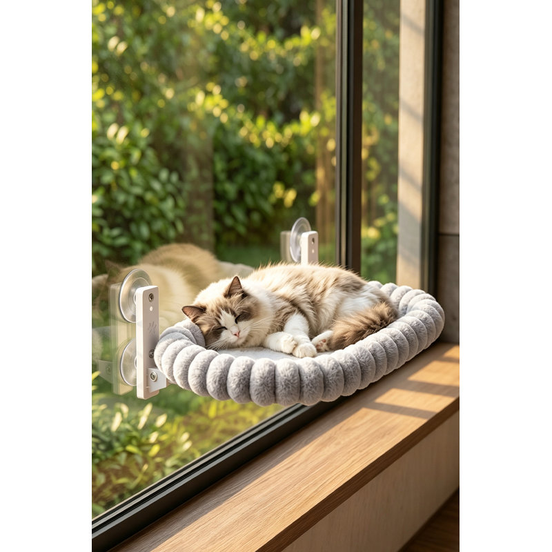 Faux Rabbit Fur Pet Bed, Dark Grey, 20.5cm x 52cm x 30cm
