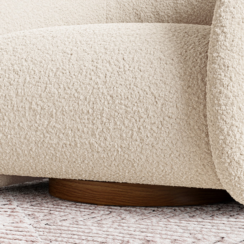 Fauteuil d'appoint pivotant en tissu Motter, couleur beige