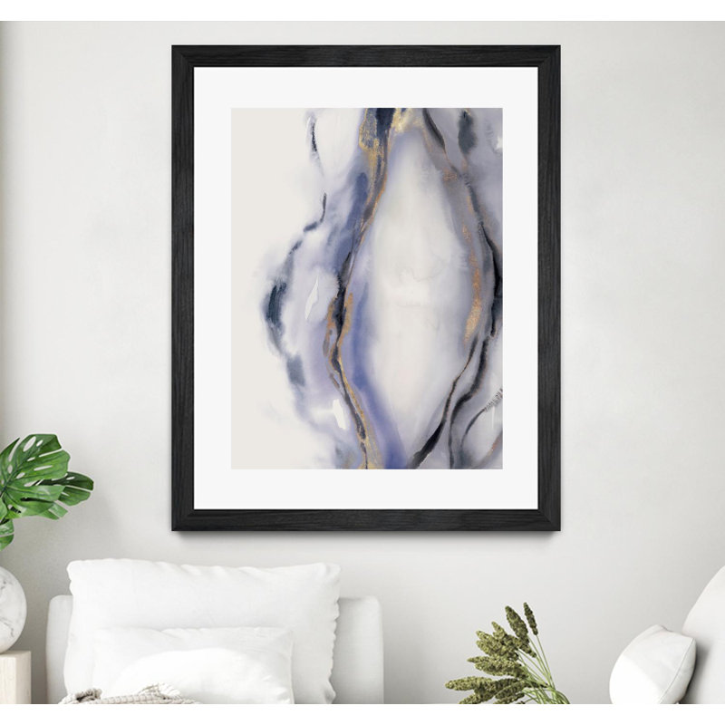 Blue Waters II 30x40 Black Framed Canvas Art