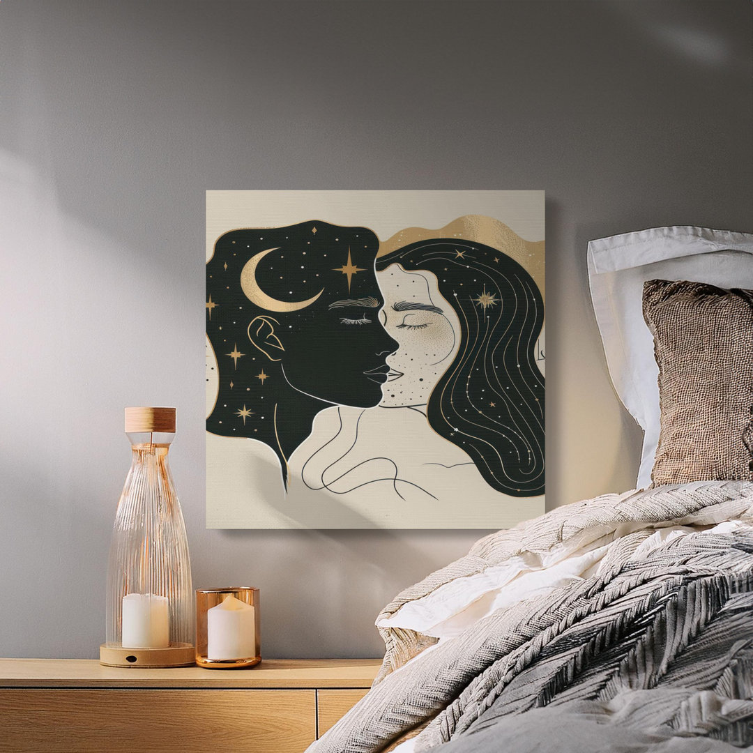 Celestial Lovers Couple Canvas Print