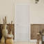 Porte intérieure 5 panneaux avec cadre en MDF blanc avec charnières et poignée verrouillable-125132384-125132387