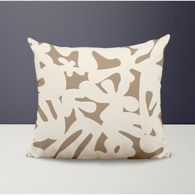 Coussin intérieur / extérieur en polyester filé Lara, 17 po x 17 po, Blanc cassé