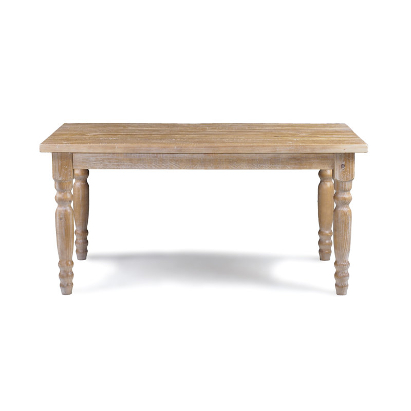 Valerie Pine Rectangular Solid Wood Top with Solid Wood Base Dining Table, Driftwood