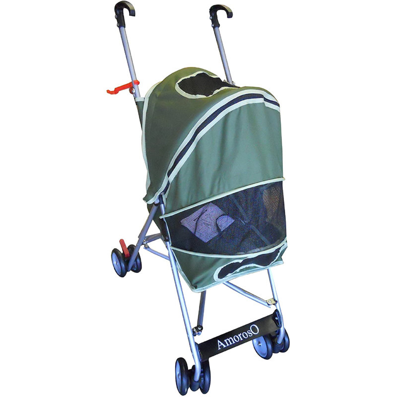Foldable Pet Stroller, Green