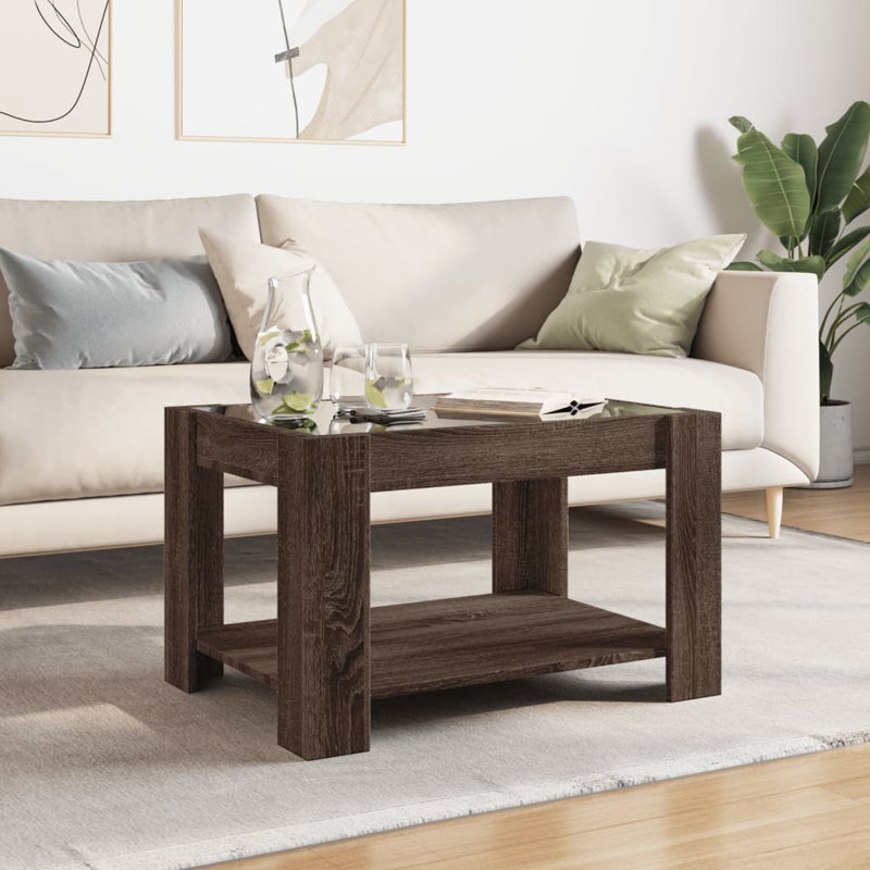 Dalvin Coffee Table with Storage, Brown Oak, 45cm H x 73cm L x 53cm W