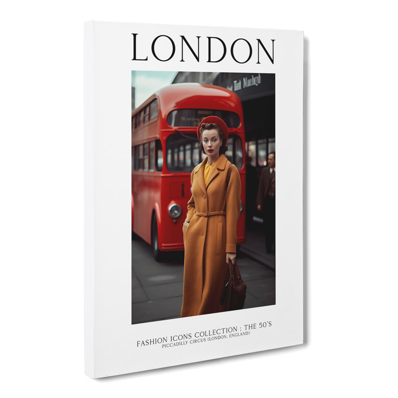 XMKTMKT-208 Fashion Icons Woman Colour London England - Wrapped Canvas Print