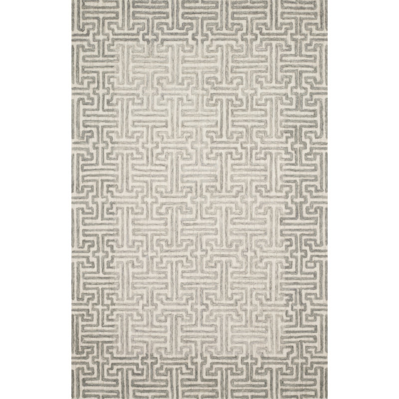 Tapis ivoire en laine touffeté à la main Zyshonne, Rectangle 11 pi 6 po x 15 pi