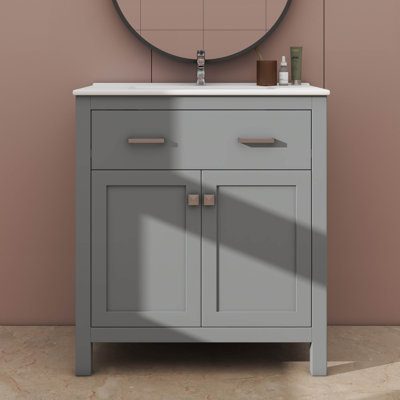 Meuble-lavabo de 30 po avec lavabo intégré et tiroir inclinable