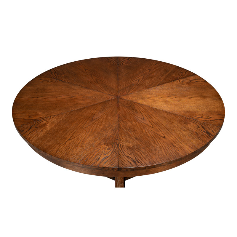 Casual Round Dining Table, 30"H x 55"L x 55"W, Dark Walnut