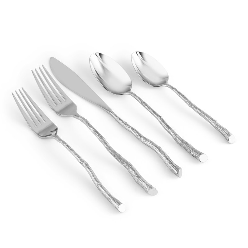 Bark & Branch 5 - Piece Stainless Steel Flatware Set - Service for 1
