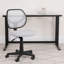 Chaise de bureau pivotante en filet à dossier bas et dossier carré incurvé-223910116-223910115