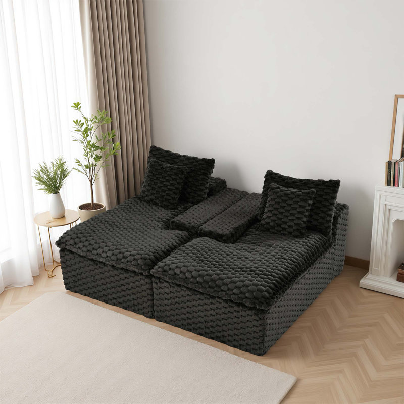 Canapé inclinable en mousse 71,65 po, Noir