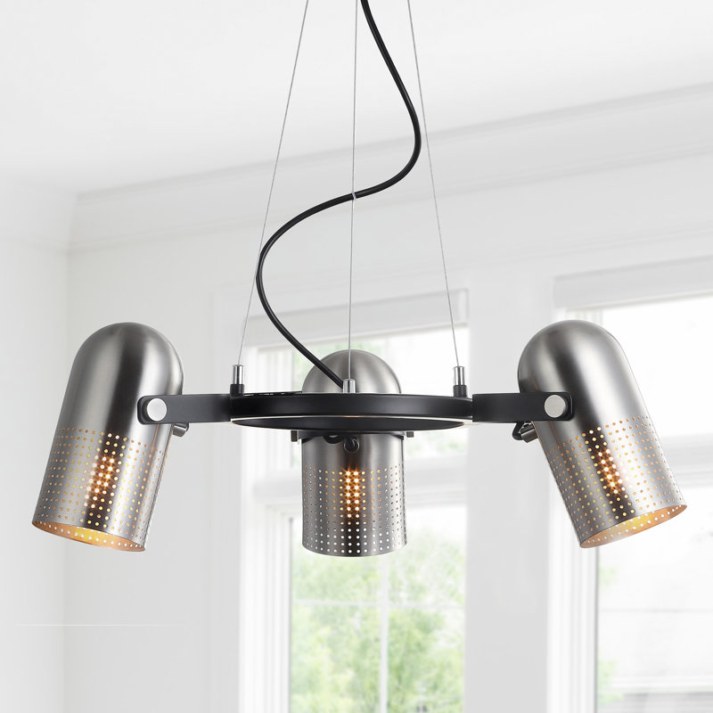 Schmeling 3 - Light Brushed Nickel/Black Pendant