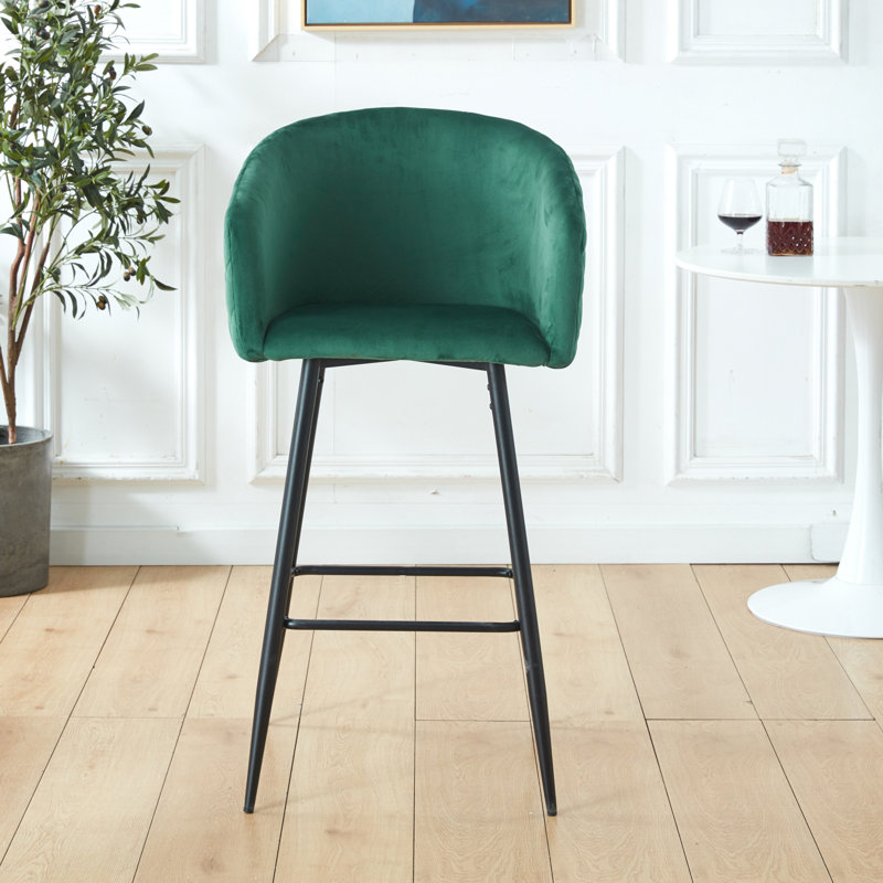Tabourets de bar ergonomiques en velours avec structure en métal de style industriel pour les cuisines et les restaurants