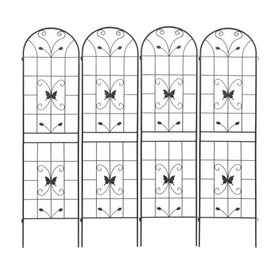 4 Pack Metal Garden Trellis 86.7" X 19.7" Rustproof Trellis For Climbing Plants Outdoor Flower Support