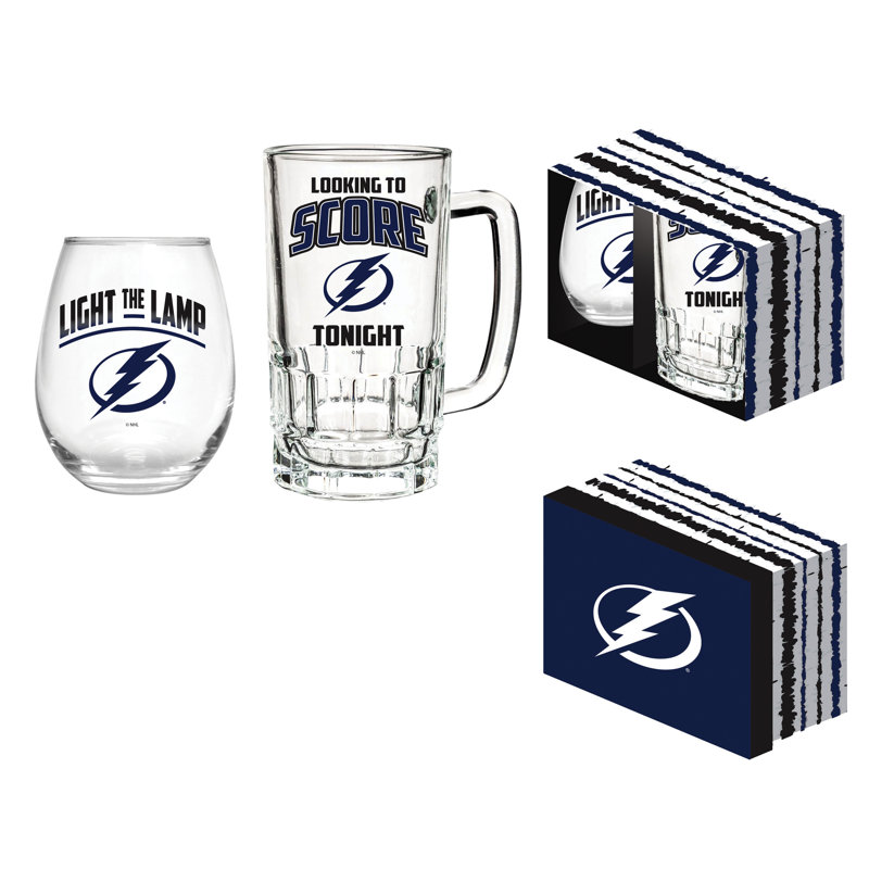 Ensemble-cadeau NHL Team Pint Glass and Wine, Lightning de Tampa Bay