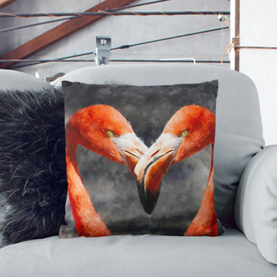 Pink Flamingo Vol.3 Painting Square Throw Cushion