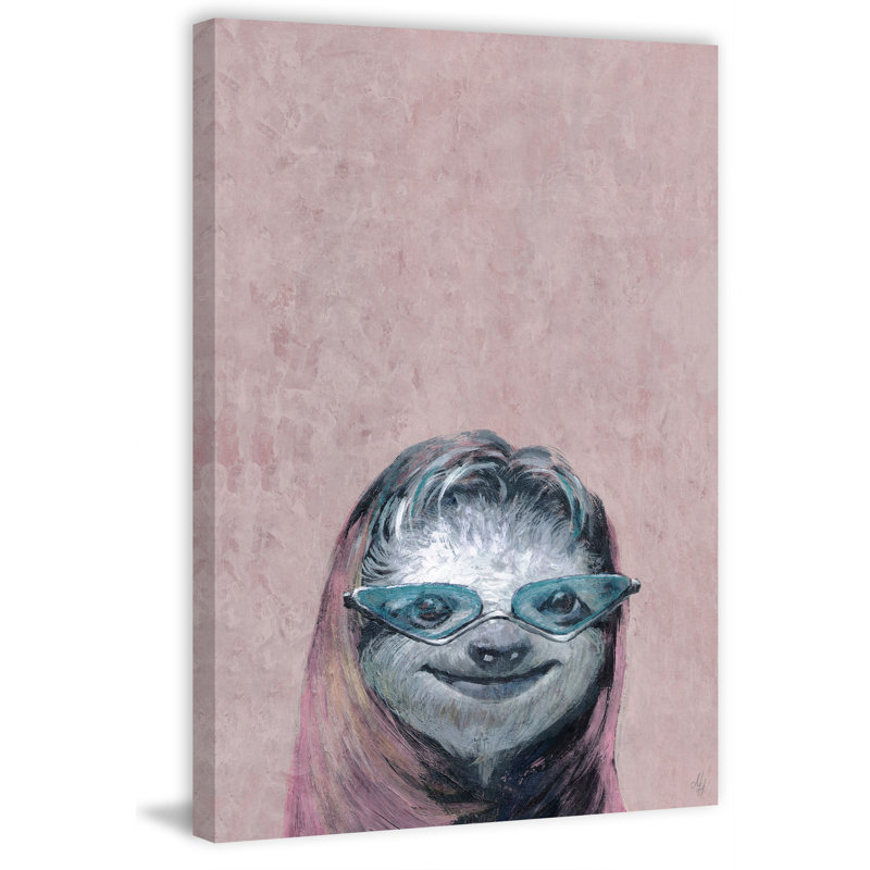 «Cheeky Sloth» par Jorma, reproduction sur toile tendue, H 24 po x l 16 po x P 1,5 po