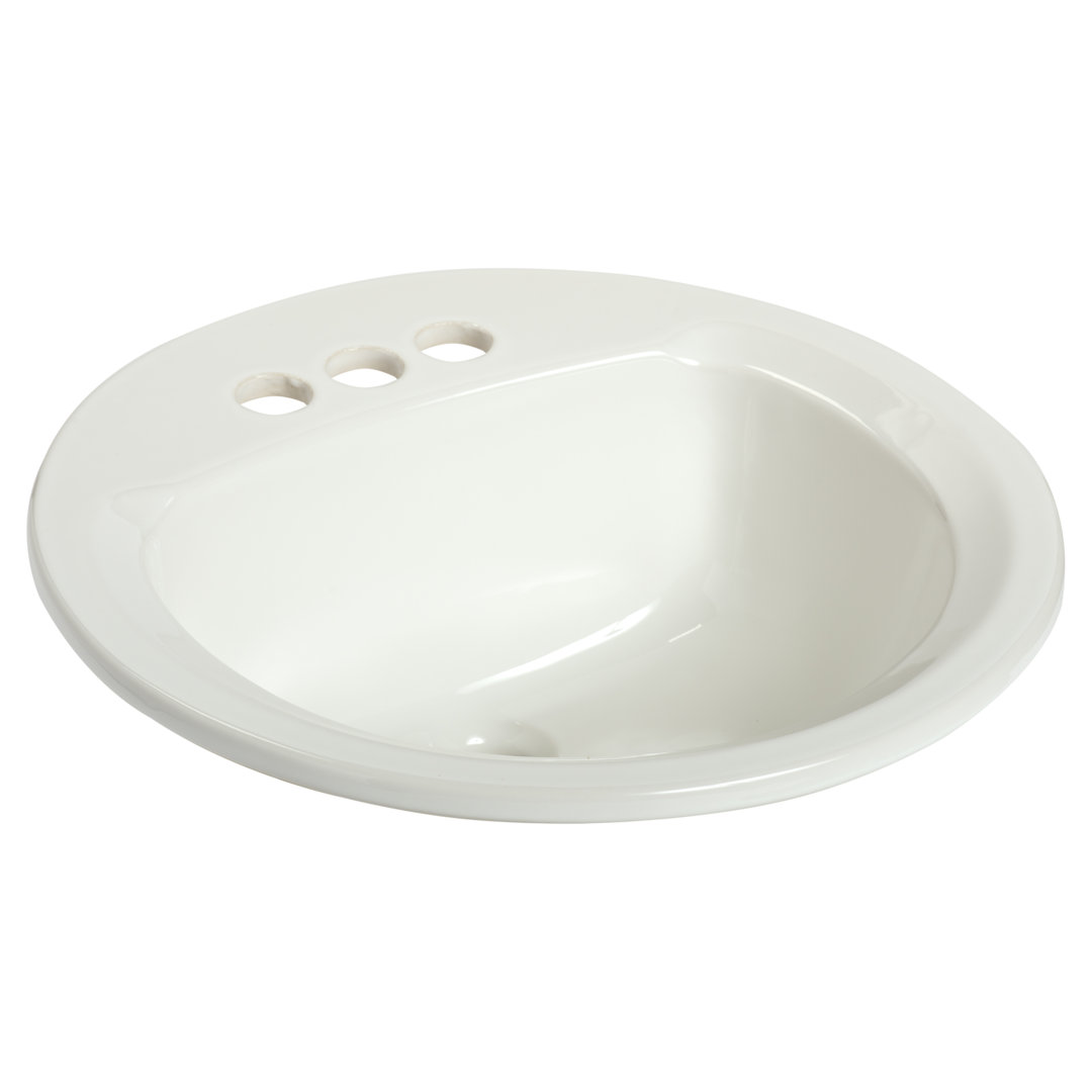 Maverick I Vitreous China Circular Drop-In Bathroom Sink with Overflow Mansfield Plumbing Products Faucet 