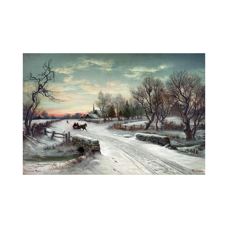 Christmas Morn, C1885 by W.C. Bauer - Wrapped Canvas Painting, 20.32 cm H x 30.48 cm W