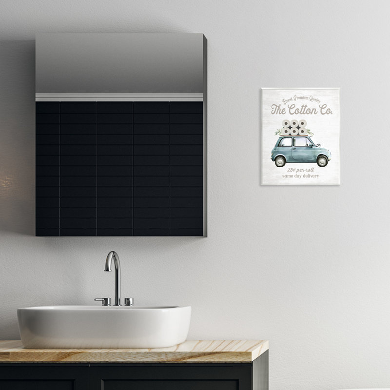 Plaque murale de livraison de papier hygiénique en coton, design par lettré et doublé