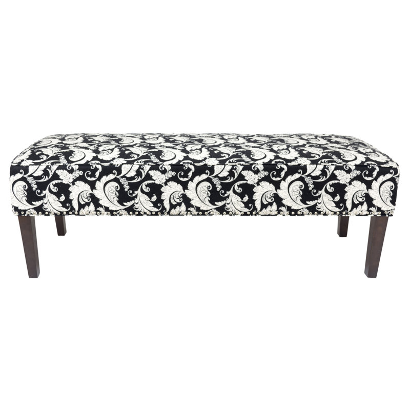 Banc rembourré Idell, Noir / blanc / floral
