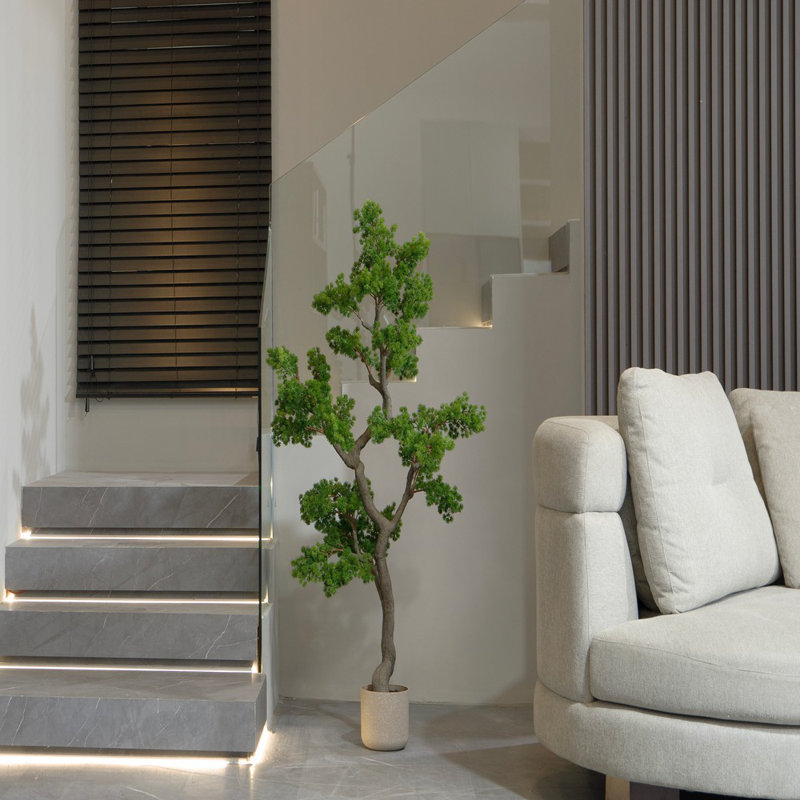 Bonsaï artificiel blanc 70,5 po Roemer | Bonsaï véritable effet tactile