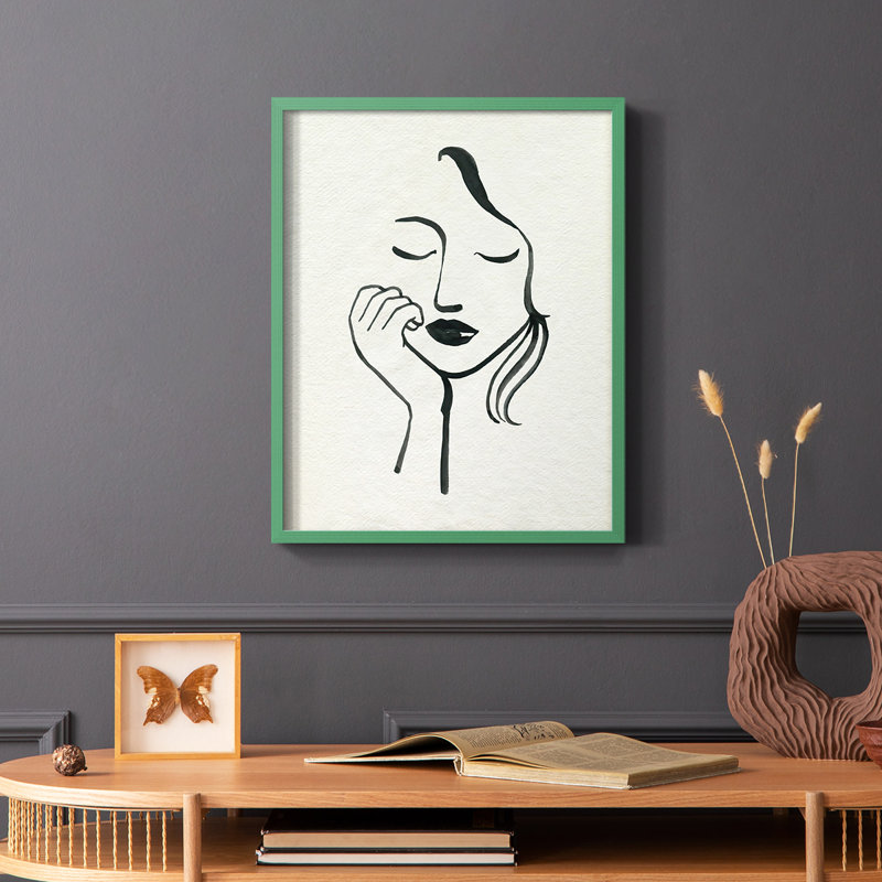 Day Dreamer I, reproduction encadrée - bois massif, Vert, H 10 po x l 8 po