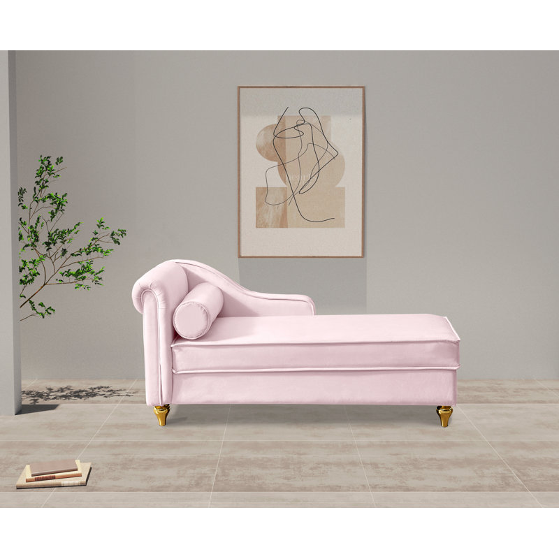 Chaise longue rembourrée Garrad, Rose