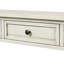 Console avec tiroirs et tablette, derrière le canapé-555199044