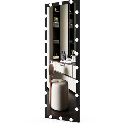 Lighted Full Body Vanity Mirror With 3 Color Settings: 63X24in Black, Bedroom & Dressing Room, Wall Mount, Touch Operated, Aluminium Material Room Length Mirror: Options, Control, Made