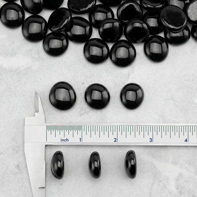 Perles en verre lustré noir onyx de 10 livres, gouttes en verre décoratives de 1/2 pouce, ornements en verre polyvalents pour foyer, foyer, accessoires pour bûches à gaz, décoration paysagère et aquarium