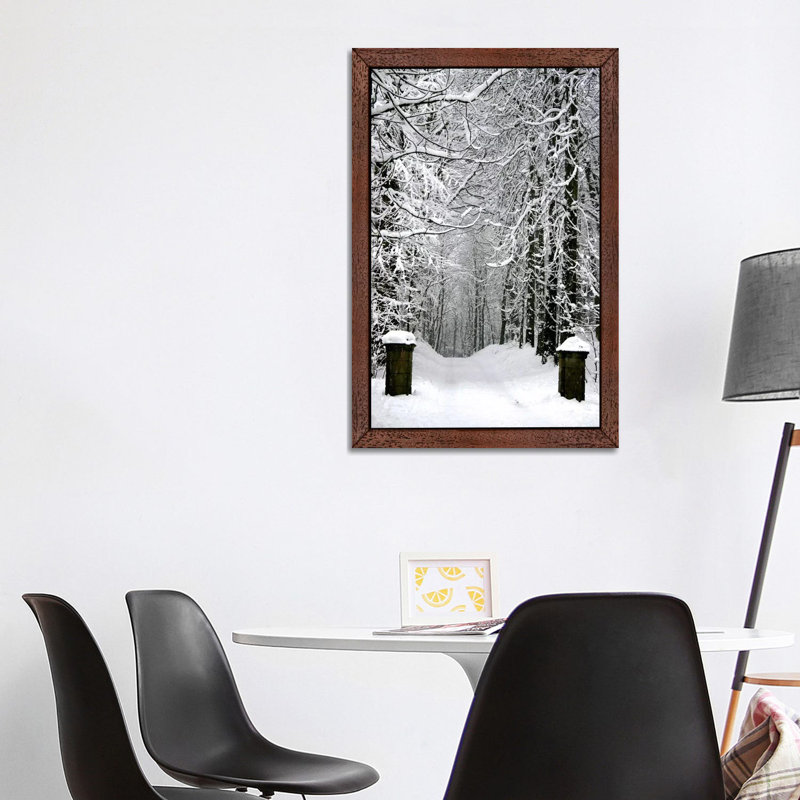 Winter Time - Print on Canvas, 101.6 cm H x 66.04 cm W, Brown Floater Framed