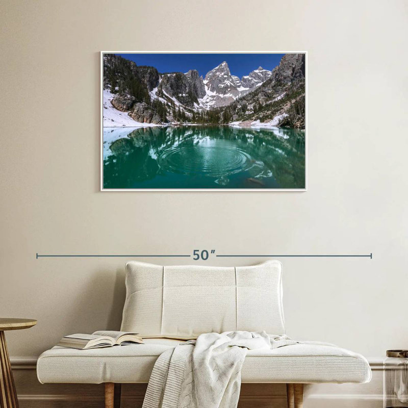 Delta Lake Grand Teton, Cadre flottant blanc, 37 po x 25 po