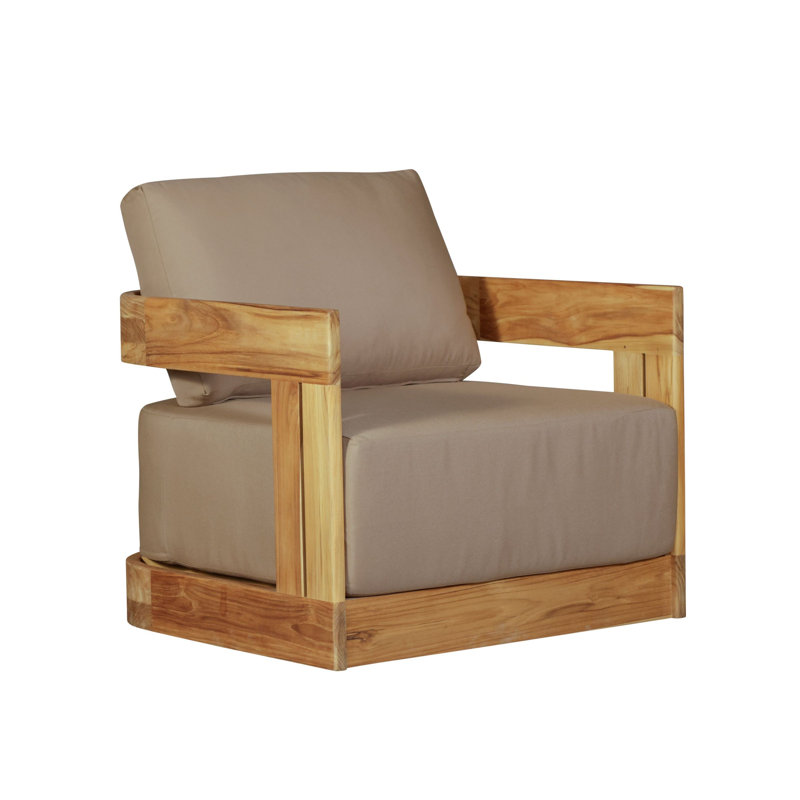 Chaise tournante en bois de teck massif Paradiso