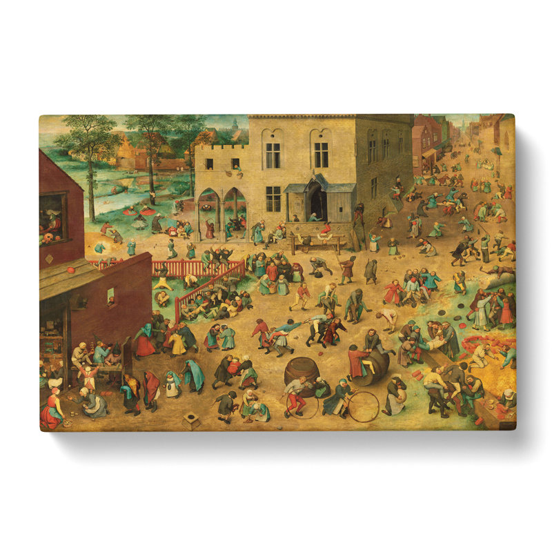 Children's Games by Pieter Bruegel the Elder - Wrapped Canvas Painting, 35cm H x 50cm W x 3cm D