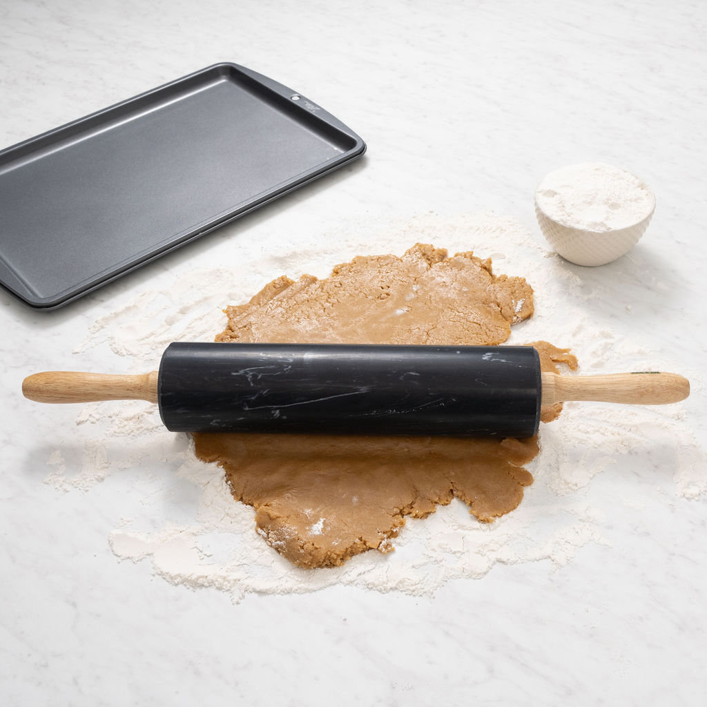 Rolling Pin with Handles, Matte Black