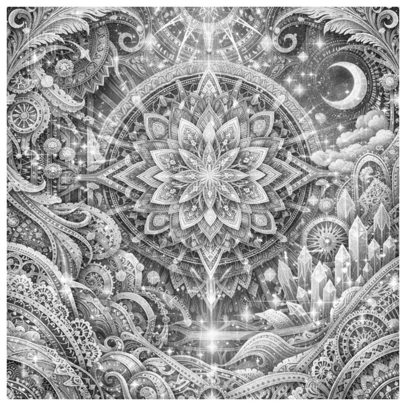 Tapis de bain complexe à motif mandala, 24 po L x 17 po L