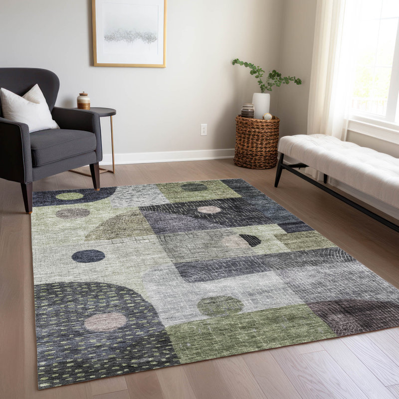 Tapis intérieur / extérieur lavable à la machine Seo ACN1117, Rectangle 5' x 7'6"