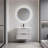 Bathroom Vanity Cabinet with Sink Black Wall Mounted Bathroom Vanities with Ceramic Sink Floating Fluted Sink Vanity with Drawers,Modern-124579431-124579428